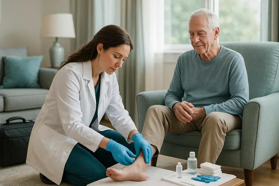 Evaluación clínica domiciliaria para tratamiento de heridas complejas con terapia VAC