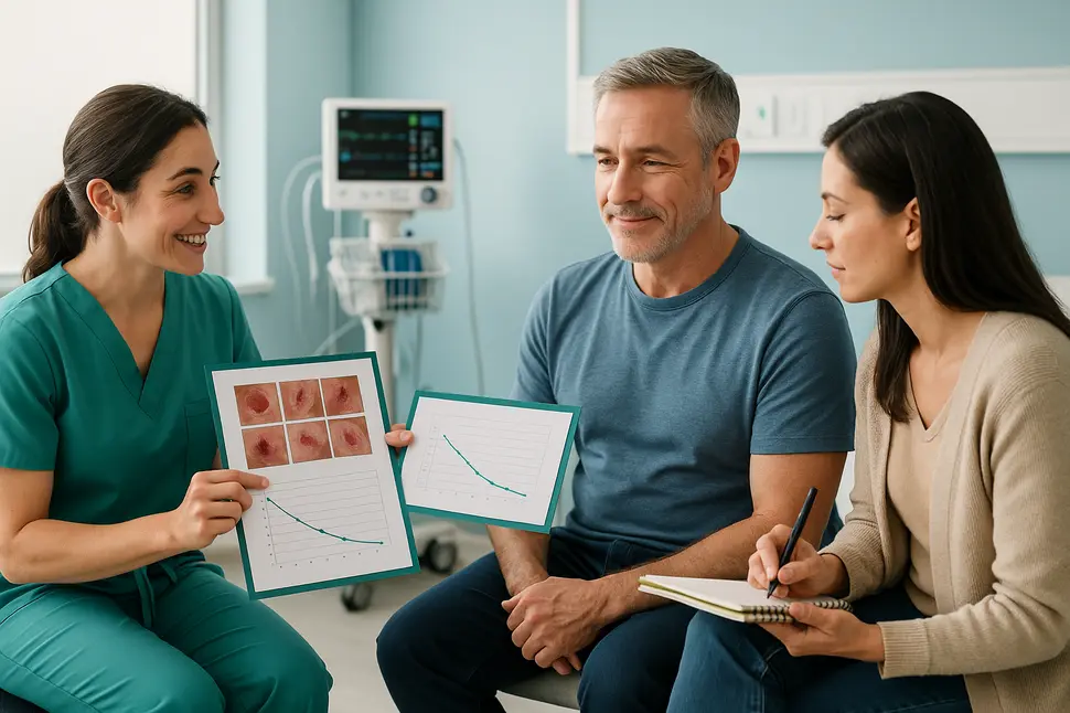 Seguimiento y monitoreo de paciente durante tratamiento de cicatrización avanzada con presión negativa